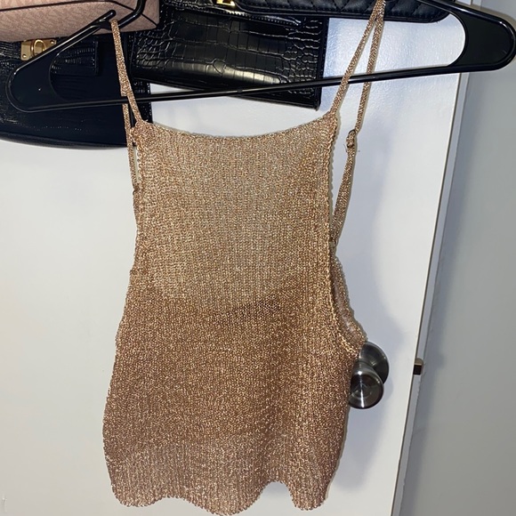 Nude/tan Akira sparkly top size medium - Picture 1 of 3